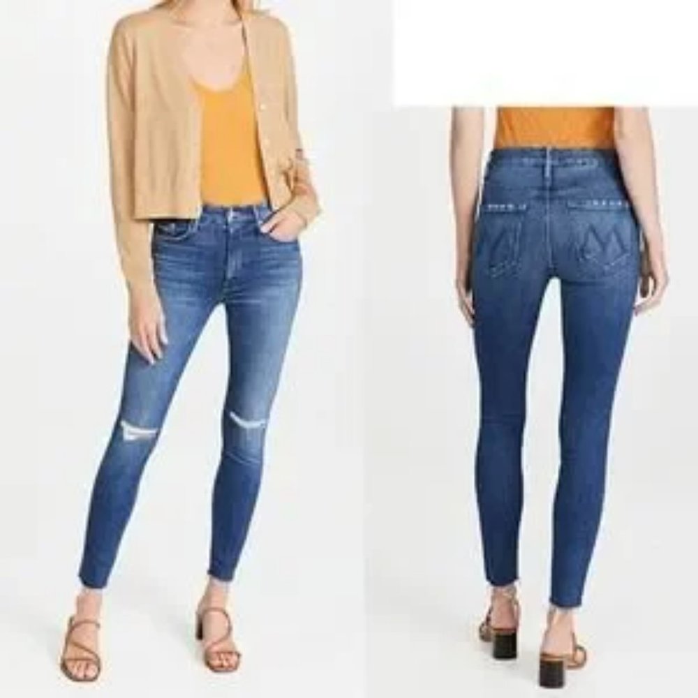 Mother High Waisted Looker Ankle Fray Denim Jean Nature Tune Up Size: 26 NWT